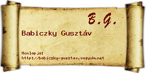 Babiczky Gusztáv névjegykártya