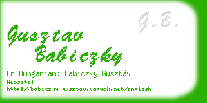 gusztav babiczky business card